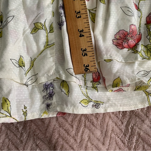 Clockhouse size 42/L/XL flower bird butterfly print ruffle dress viscose - Picture 7 of 13